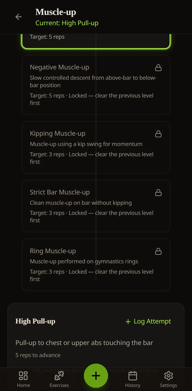 Structured workout templates in Tuck